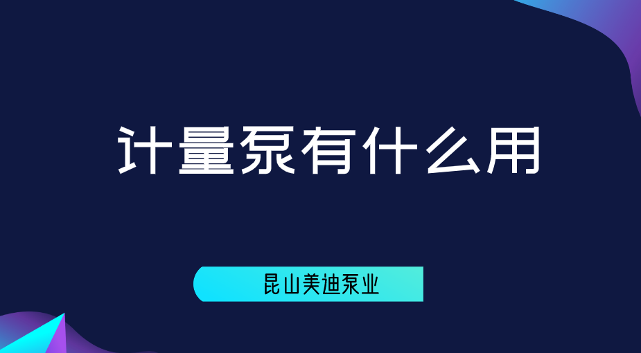 計量泵什么用